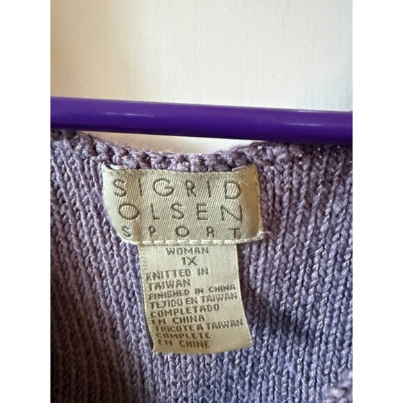 Sigrid Olsen sport women’s size 1X purple knit top - Picture 5 of 7